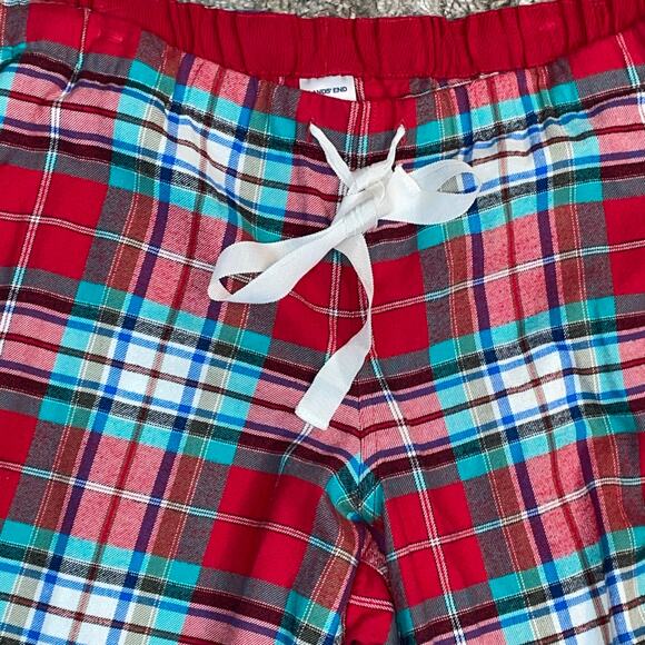 Lands End Women Sz 1X 16W-18W Lounge Sleep Flannel Pajama Pants Bottom Pockets - Picture 8 of 11